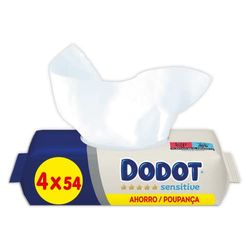 Dodot Toalhetes para bebé sensíveis - pacote de 4 x 54 toalhetes - total: 216 toalhetes
