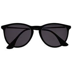 Opulize Jet Gafas Solares Montura Elegante Grande Negro Engomado Varillas Plateadas Resistente a los Arañazos Lente Tintado con Protección UV400 Hombre Mujer S96-1 +0.00
