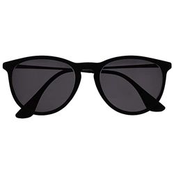 OPULIZE Jet Gafas de Lectura Solares Montura Elegante Grande Negro Engomado Varillas Plateadas Resistente a los Arañazos Lente Tintado con Protección UV400 Hombre Mujer S96-1 +2.00
