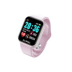 RF Distribution Power Color smartwatch, fitness heren en dames, stappenteller, hartslagbewaking, slaap- en gezondheidsinformatie, zilveren behuizing met zwarte armband en extra roze armband