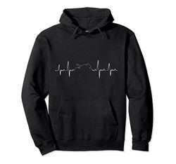 Cool Motorcycle Racing Superbike Motorcyclist Heartbeat Pullover Hoodie