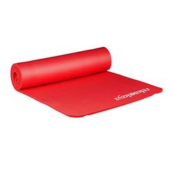 Relaxdays Esterilla Yoga Plegable y Acolchada, Rojo, Caucho, 60 x 180 cm