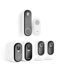 Arlo Full Home Security Kit 2K (Outdoor XL Camera x2, Indoor Camera x2, Video Doorbell & Chime), 2K, Night Vision, Light, Motion Sensor, Siren, 2-Way Audio, Smart Home Integration Secure Trial Period