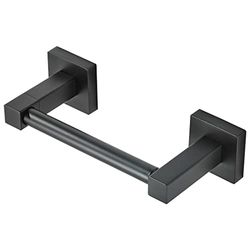 WOLIBEER Portarotolo di carta igienica nero opaco, supporto per rotolo di carta igienica da bagno con doppio palo girevole moderno supporto da parete per bagno WC cucina in acciaio inox
