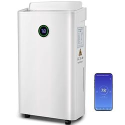 pasapair Déshumidificateur Portable 20L pour des pièces jusqu'à 195m³(~30 m²),3 Modes, Affichage numérique, Capteur d'humidité, Arrêt automatique, Minuterie 24h pour la Salle de Bains,Chambre,Placard