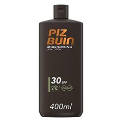 PIZ BUIN Moisturising Latte Solare SPF 30, Crema solare 30 idratante, Protezione solare 30 con filtri UVA/UVB e Glicerina, Protezione SPF30 resistente all'acqua e al sudore, 400 ml