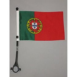 AZ FLAG - Drapeau de Vélo Portugal - Drapeau Portugais 100% Polyester avec Hampe De 30cm Et Système D'Accroche - Bike Flag 30g - 21x14 cm
