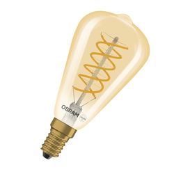 OSRAM Lampada LED Vintage 1906 Edison a filamento a spirale, bianco caldo comfort, sorgente luminosa a LED, 4,8 W, 360 lm, 2200 K, E14, oro, dimmerabile