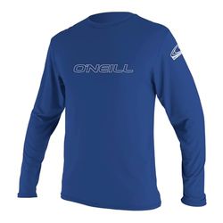 O' Neill Wetsuits Uomo Basic Skins L/S Tee Rash Vest, Uomo, Basic Skins L/S Rash Tee, Pacific, 3XL
