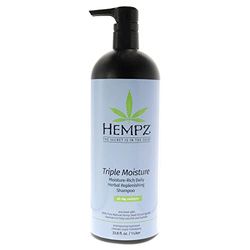 Hempz Triple Moisture-Rich Daily Herbal Replenishing Shampoo For Unisex 33.8 oz Shampoo