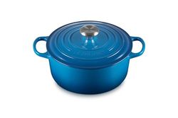 Le Creuset Signature gjutjärnspanna med lock, Ø 24 cm, rund, lämplig för alla typer av spisar och induktion, volym: 4,2 l, 4,305 kg, Marseille