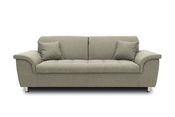 DOMO. collection Franzi Canapé 2/5 Places avec Fonction Nuque et Rembourrage 210 x 105 x 81 cm (l x p x h) Gris Marron