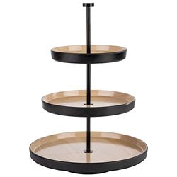 APS 85211 "Frida 3-Tier Cake Stand, 1 Stainless Steel Frame, 3 Bowls Made of Virtually Unbreakable Melamine, Diameter 20/25/32 cm, Height 43 cm