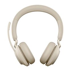 Jabra Evolve2 65 Auriculares Inalámbricos Estéreo PC con Cancelación de Ruido - Certificados para plataformas UC - Batería de Larga Duración - Adaptador Bluetooth USB-A - Beige