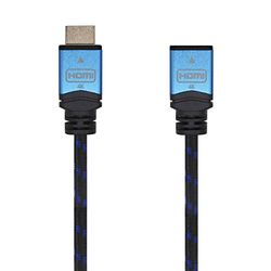 AISENS A120-0454 HDMI-verlengkabel V2.0 High Speed/HEC 4K @60Hz 18Gbps, A/M-A/H, zwart/blauw, 3,0 m