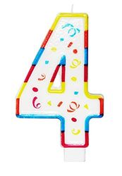 Folat - XL kaars 4 jaar met houder