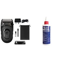 Wahl Li Compact Travel Shaver, Beard Shaver, Electric Shavers for Men, Black & Clipper Oil, Blade Oil for Hair Clippers,118.3 ml