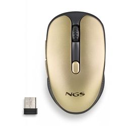 Draadloze muis, ergonomisch, oplaadbaar, zwart/goud, met USB-poort voor kantoor en thuis.