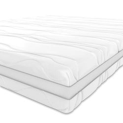 Amazon Basics Matelas 7 zones en mousse à mémoire de forme, Moyenne ferme, Blanc, 90 x 200 x 20 cm