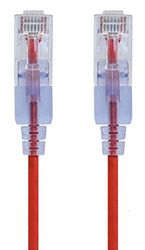 Monoprice - Cabo de conexão Ethernet SlimRun Cat6A 116314 - cabo de cobre puro RJ45 UTP sem ganchos 10G 30AWG 1 pé vermelho, embalagem de 10