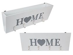 DONREGALOWEB Porte-clé Blanc avec tiroir à Lettres Style Sweet Home 40 x 16 cm, Bois, 40x16 cm