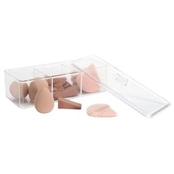 COSMETIC CLUB, SC0694, Coffret de 16 éponges à Maquillage, Application précise et Uniforme, Facile à Nettoyer, Design Moderne et Compact, idéal pour Tous Les Jours, Taille 227x8x94 cm, Transparent