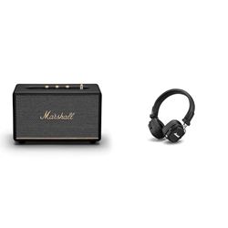Marshall Acton III Bluetooth Altoparlante, senza fili Casse Nero & Cuffie Bluetooth Major IV On Ear, auricolari wireless, pieghevoli, oltre 80 ore di riproduzione wireless, nere