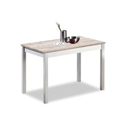 ASTIMESA Mesa fija Tavolo da Cucina, Metallo Vetro Legno, Amundsen, 90x50cm