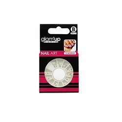 Glam'Up Paris - Roue Carrousel Nail Art – Décoration Ongles - Accessoires Manucure - Beauty Carrousel 3D - Boîte à Compartiments et Couvercle Rotatif - N°77-5 - Strass Irisés