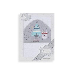 Interbaby 01202-18 TIPI OSO biały i szary płaszcz kąpielowy unisex