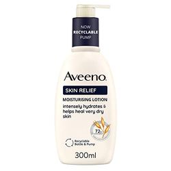 Aveeno Skin Relief Crema Nutriente Senza Profumo, Crema corpo idratante 72h con triplo complesso lenitivo di Avena e Burro di Karité, Crema corpo idratante pelle secca e sensibile, 300 ml