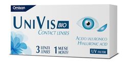 Univis Bio Contact Lenses, 3 Lenti A Contatto Mensili per la correzione della miopia -1.25