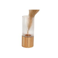 Romimex Vaas, hout, licht, glas, 12 x 25 x 12 cm