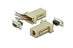 DIGITUS Adaptador D-Sub 9 a RJ45 - Acoplamiento para automontaje - De enchufe a enchufe - RS-232 - RS-485 - Carcasa de PVC