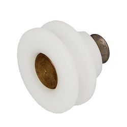 Amig - Rodamiento Mampara de Ducha - Juego de 2 Unidades - Ø 25 x 19 mm - Rodamiento Semicircular y Tornillo M5x8 - Para Puerta Corredera de Duchas de Baños - Nylon Blanco