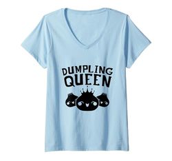 Donna Dumpling Queen Bacchette Wrap Cuisine Maglietta con Collo a V