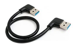 SYSTEM-S USB 3,0 kabel 30 cm typ A hane till kontakt vinkel i svart