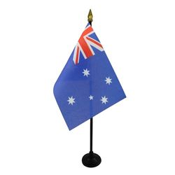 Australia Table Vlag 15x10 cm - Australian Desk Vlag 15 x 10 cm - gouden speerblad - AZ FLAG