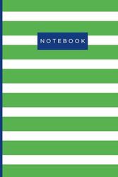 Stripes Notebook (Lime Green, White, and Blue): 6" x 9" / 120 Lined Pages