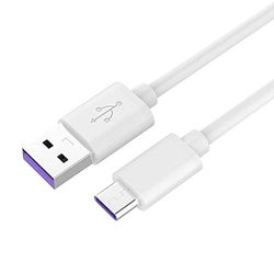 Premium Cord snellaadkabel, USB-C 1 m, Super Fast Charging 5A, USB 3.1 type C-stekker naar USB 2.0-stekker, snellaad- en datakabel, geschikt voor type C-apparaten, wit, 1 m