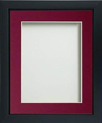 Frame Company Ainsworth Range Black 10x8 inch Picture Photo Frame with Plum Mount for Image 8x6 inch * Choice of Sizes* Fitted with Real Glass