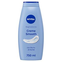 NIVEA Bagnodoccia Creme Smooth 750 ml, Bagnoschiuma in crema detergente e vellutante, Crema docciaschiuma arricchita con Burro di Karité, Vitamine C, E e Oli Nutrienti dal profumo delicato