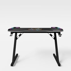 phoenix group AG Minecraft Bureau, Bois d'ingénierie Métal Mélamine, Aspect Carbone Noir, 120x74x60