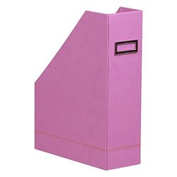 RHODIA 318931C - Lilac Magazine Rack - 10x25x31 cm - Orange Saddle Stitching - Faux Leather Exterior - Rhodiarama Home Office Collection - Office Organization & Designer Storage