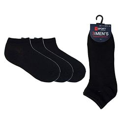 ZodiaK Mens 3 Pack Trainer Socks, 4 Packs(12 Pieces) (Black)