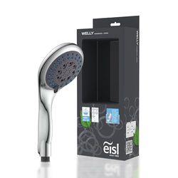 EISL Welly DX6051 - Doccetta doccia regolabile in 5 posizioni, con guarnizione a risparmio d'acqua, attacco universale per tubo doccia, doccetta doccia, cromato