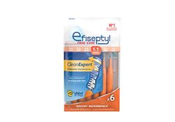 Efiseptyl - Brossettes Interdentaires Clean Expert 1,1mm - Sachet Refermable - Avec Traitement Antibactérien - Sachet de 6 Brossettes