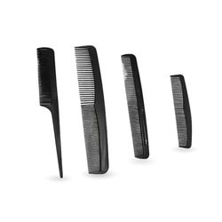 PARENCE.- Lot de 4 Peignes Professionnels - Peignes Antistatiques avec Différentes Dents, Idéal pour Coiffure et Styling - 1 Peigne à Queue Inclus