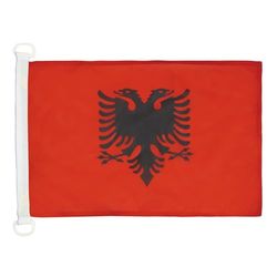 AZ FLAG Bandiera Navale Albania 45x30cm - Bandiera Maritima Albanese 30 x 45 cm speciale Nautismo, Padiglione Nautico