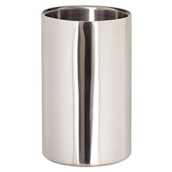 Olympia Rafraîchisseur double paroi en inox poli, isolation à double paroi, taille : 196 (H) x 120 (Ø) mm, convient aux bouteilles jusqu'à 105 mm de diamètre, DM118